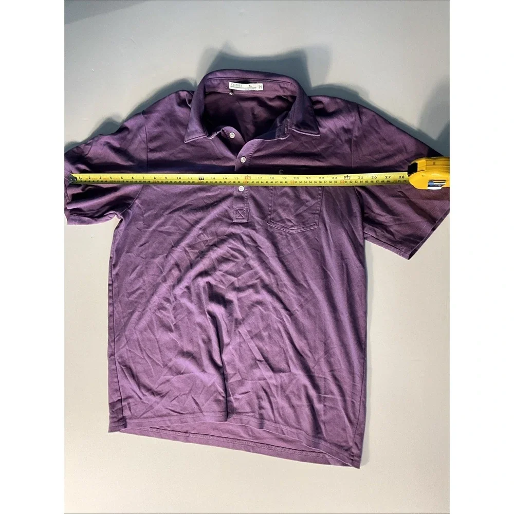 Criquet Polo Shirt Mens XLarge Purple Cotton Short Sleeve Golf Casual Pocket - Picture 3 of 6